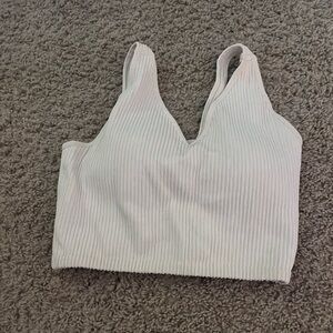 White Ribbed Women's Top